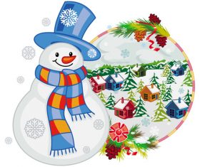 Snowman labels design vectors 01