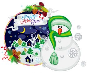 Snowman labels design vectors 02