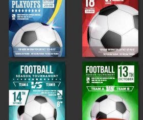Soccer brochure with poster cover template vector 01