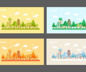 Spring summer autumn and winter seasons illustration vector