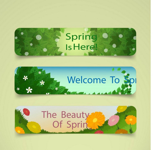Spring theme banner vector