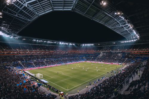 Stadium for large football matches Stock Photo