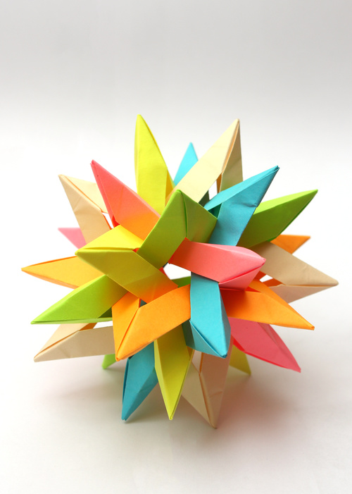 Stock Photo Colorful Modular Origami Ball 04