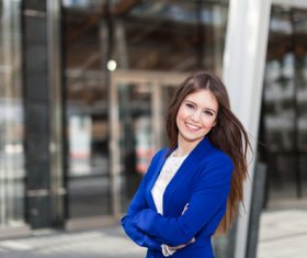 Stock Photo Cross your arms smiling woman