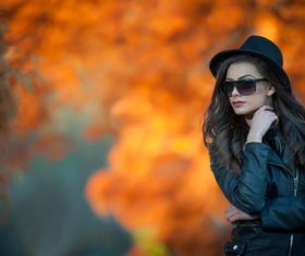 Stock Photo Fashion black dressed woman