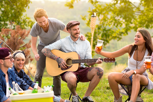Stock Photo Friends partying man playing guitar 01