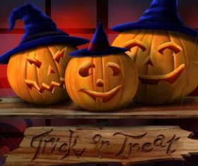 Stock Photo Halloween decorative design of pumpkin 01