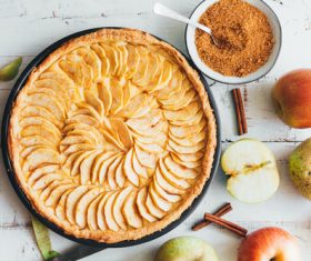 Stock Photo Homemade delicious apple pie tart 04