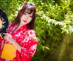 Stock Photo Japanese wearing kimono girl