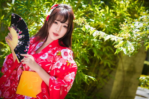 Stock Photo Japanese wearing kimono girl
