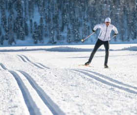 Stock Photo Man skiing in winter