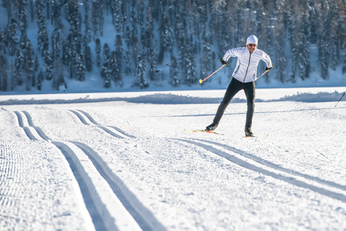 Stock Photo Man skiing in winter