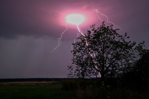 Stock Photo Night ball lightning