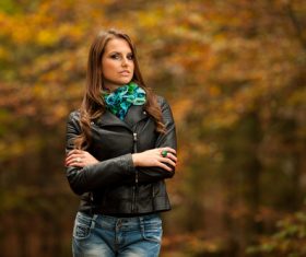 Stock Photo Woman in black jacket