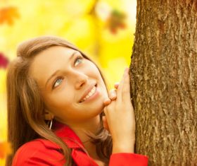Stock Photo Woman looking at the sky