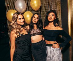 Stylish girls enjoying party at nightclub Stock Photo 05