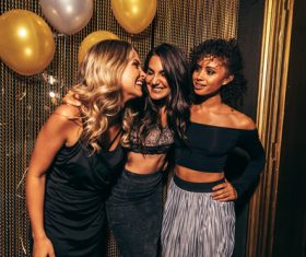 Stylish girls enjoying party at nightclub Stock Photo 06