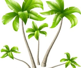 Summer vacation beach coconut tree vector material