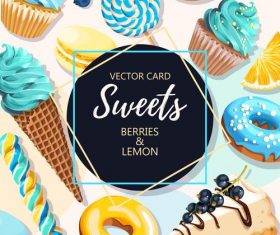 Sweet food card vector