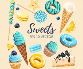 Sweet food vector background material