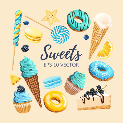 Sweet food vector background material