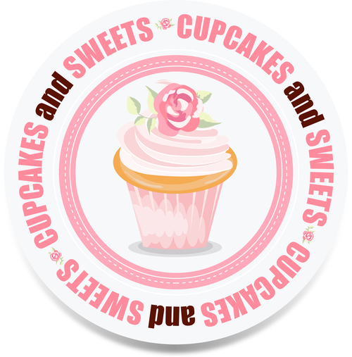 Sweet with cupcake labels vector