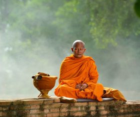 Thai monk Stock Photo