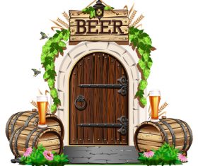 The door to the pub vector material 02