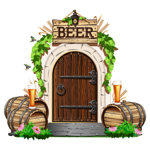 The door to the pub vector material 02