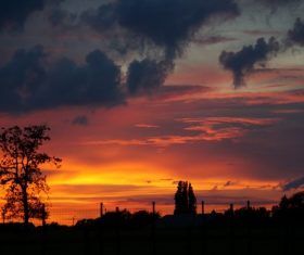 The most beautiful golden sunset scenery Stock Photo