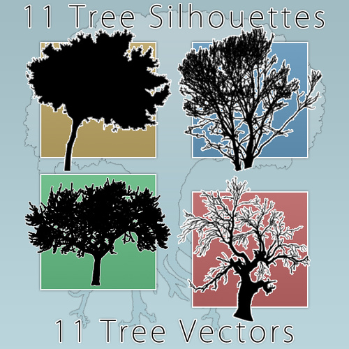 Tree Silhouette Photoshop Brushes