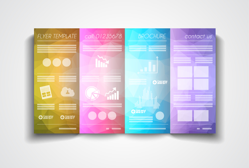 Tri Fold Super Flyer With Brochure Template vector 01