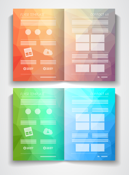 Tri Fold Super Flyer With Brochure Template vector 02