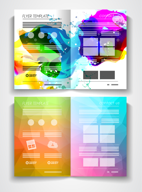Tri Fold Super Flyer With Brochure Template vector 05
