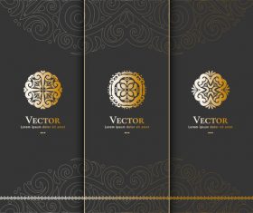 Tri-fold invitation card template luxury vector 01