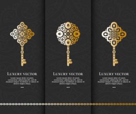 Tri-fold invitation card template luxury vector 02