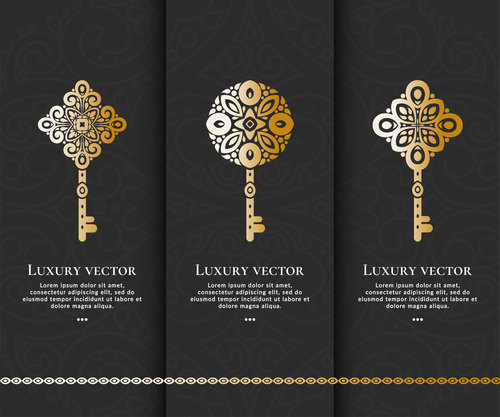 Tri-fold invitation card template luxury vector 02