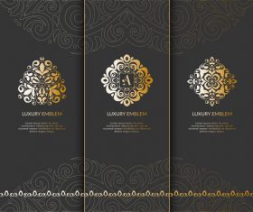 Tri-fold invitation card template luxury vector 04