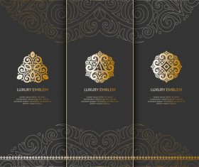 Tri-fold invitation card template luxury vector 05