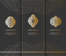 Tri-fold invitation card template luxury vector 06
