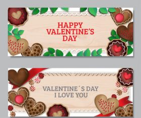 Valentines day chocolate banner vector
