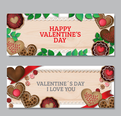 Valentines day chocolate banner vector