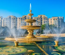 Various styles of fountains Stock Photo 03