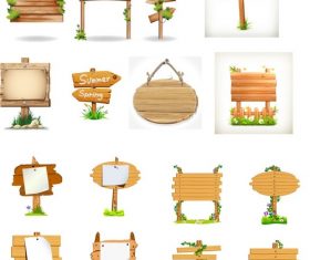 Various wooden sign vectors