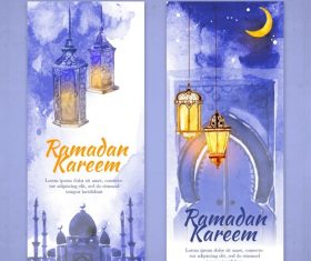 Vector gouache ramadan poster