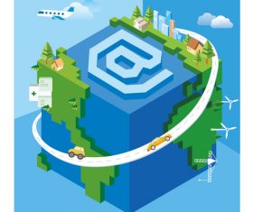 Vector internet globe illustration