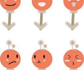 Vector orange dandelion elf expression pack hand drawn material