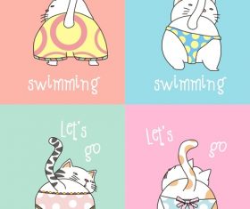 Vector panties cat cartoon animal