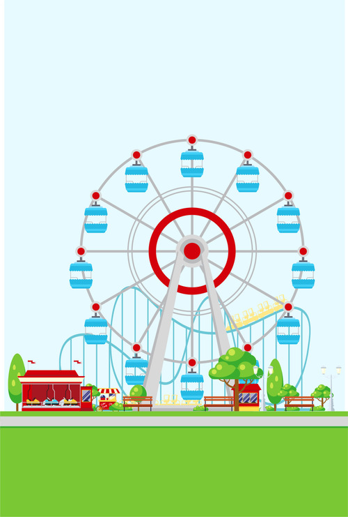 Vector playground ferris wheel