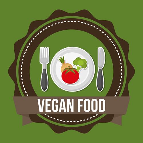 Vegan food labels vectors 03